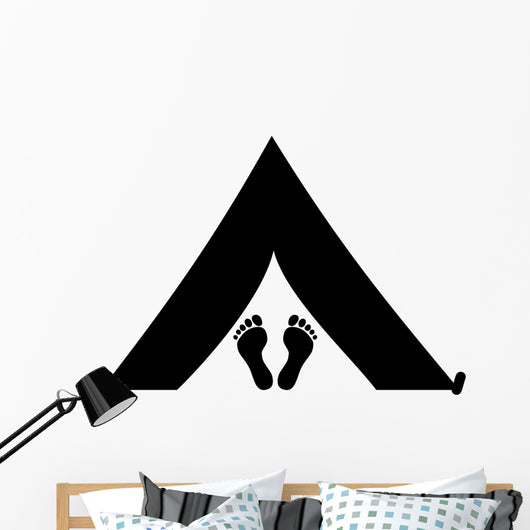 Camping with Feet Wall Decal