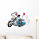 Cartoon Police Motorcycle Illustration Wall Decal