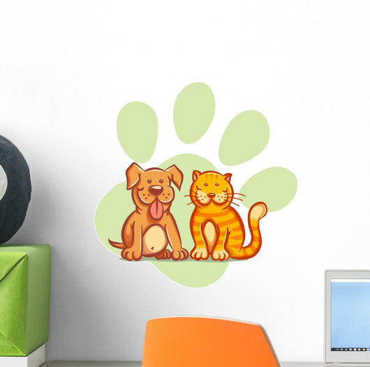 Cat and Dog Wall Decal