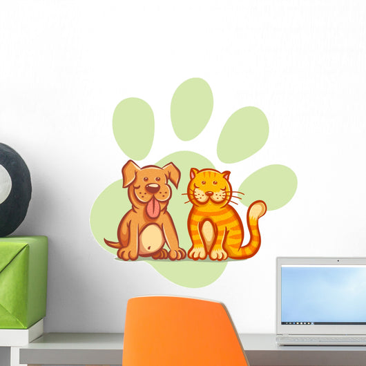 Cat and Dog Wall Decal