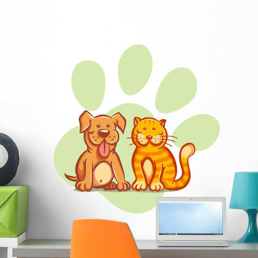 Cat and Dog Wall Decal