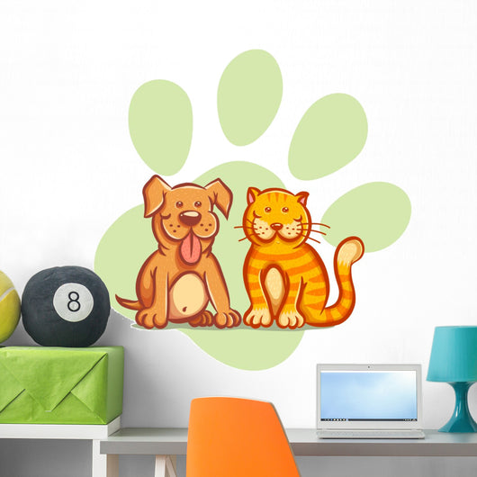 Cat and Dog Wall Decal