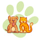 Cat and Dog Wall Decal