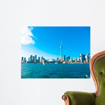 Toronto City Skyline from Wall Decal shown on a wall