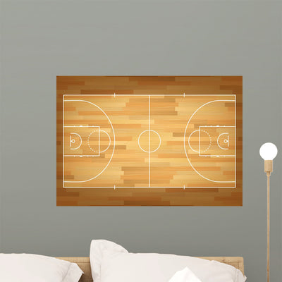 Basketball Court Top Wall Decal shown on a wall