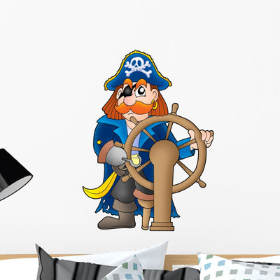 Pirate Captain Wall Decal shown on a wall