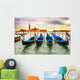 Gondolas at sunset Wall Mural