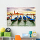 Gondolas at sunset Wall Mural