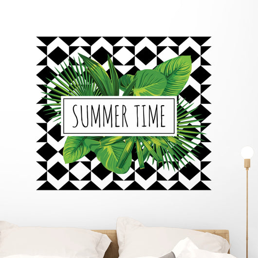 Summer Time Tropical Leaves Wall Decal