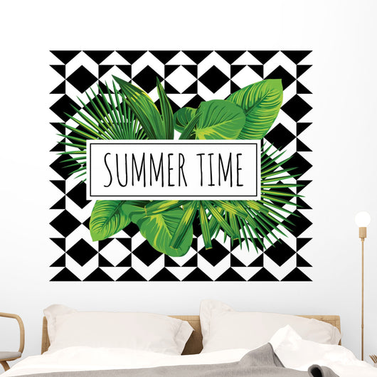 Summer Time Tropical Leaves Wall Decal