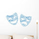 Theater Masks Wall Words Wall Decal