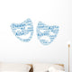 Theater Masks Wall Words Wall Decal