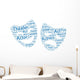 Theater Masks Wall Words Wall Decal