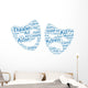 Theater Masks Wall Words Wall Decal