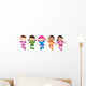 Multi Culture Kids Playing Wall Decal