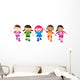 Multi Culture Kids Playing Wall Decal