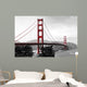 Golden Gate Bridge, red pop on a black and white background Wall Mural