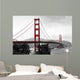 Golden Gate Bridge, red pop on a black and white background Wall Mural