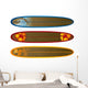 Wave Hibiscus Palms Longboard Wall Stickers Wall Decal