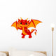 Red Cartoon Baby Dragon Wall Decal
