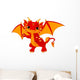 Red Cartoon Baby Dragon Wall Decal