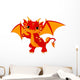 Red Cartoon Baby Dragon Wall Decal