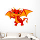 Red Cartoon Baby Dragon Wall Decal