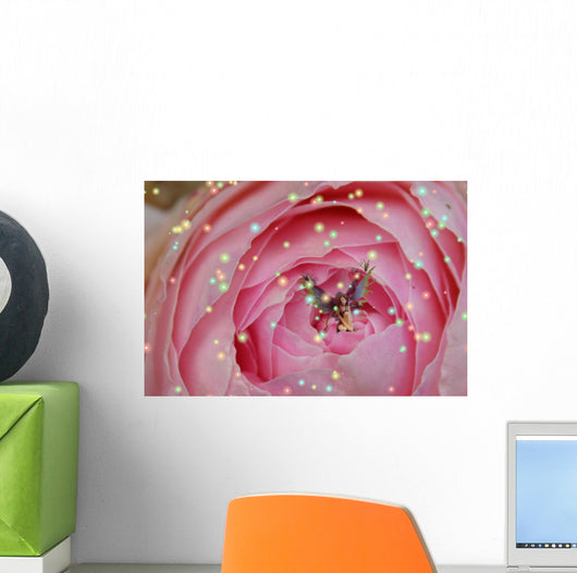 Pink Rose Fairy Wall Decal