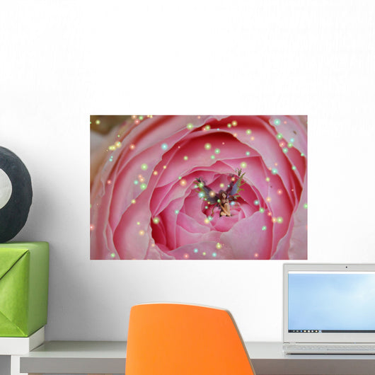 Pink Rose Fairy Wall Decal