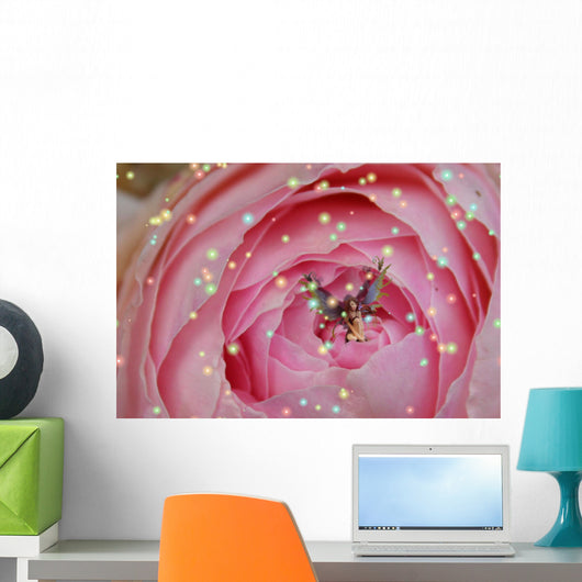 Pink Rose Fairy Wall Decal