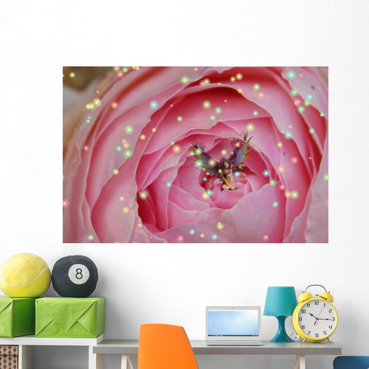 Pink Rose Fairy Wall Decal