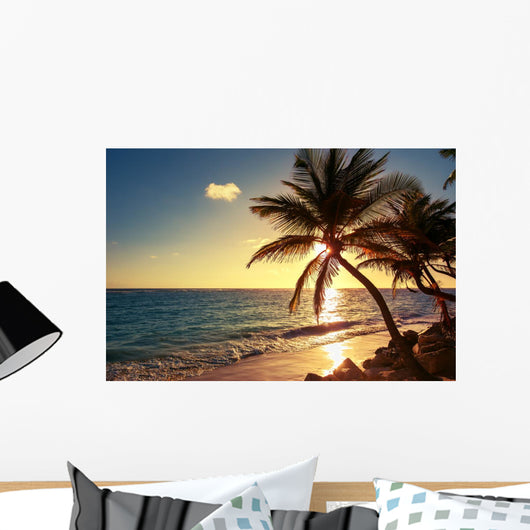 Sunny Tropical Palm Trees Wall Decal
