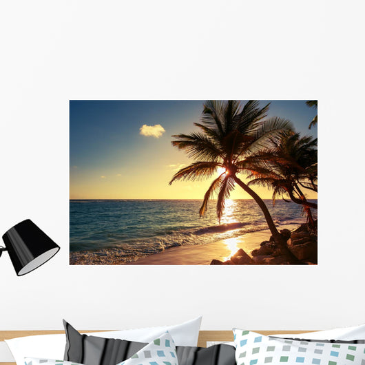 Sunny Tropical Palm Trees Wall Decal