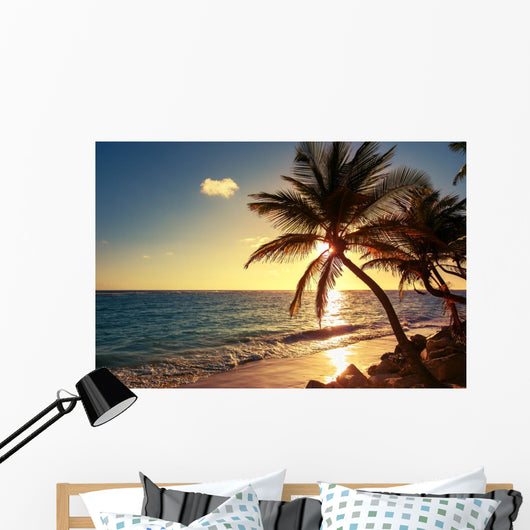 Sunny Tropical Palm Trees Wall Decal