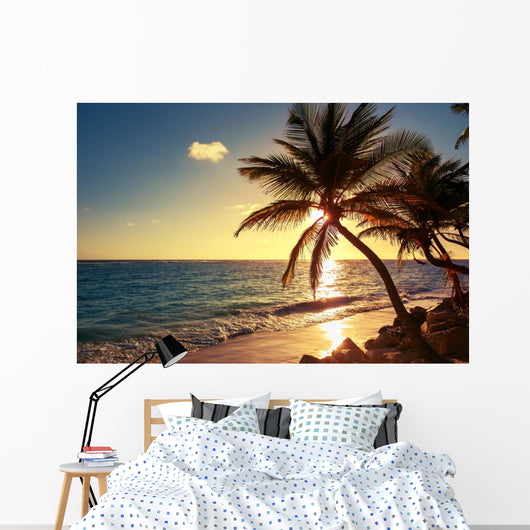 Sunny Tropical Palm Trees Wall Decal