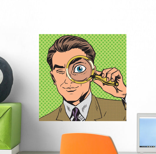 Man Is Detective Looking Wall Decal