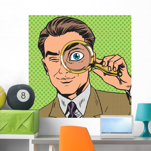 Man Is Detective Looking Wall Decal