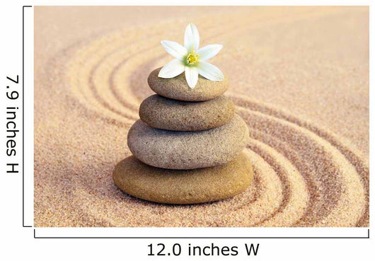 Stone Balance and Flower Wall Decal