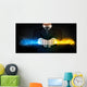 Man Holding Colorful Glowing Wall Decal