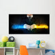 Man Holding Colorful Glowing Wall Decal