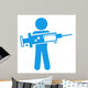 Icono Aislado Vacuna Azul Wall Decal