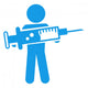Icono Aislado Vacuna Azul Wall Decal