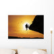 Silhouette Woman Climbing Rock Wall Decal