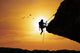 Silhouette Woman Climbing Rock Wall Decal