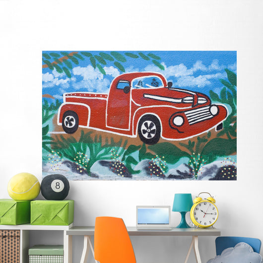 Old Car Graffiti Wall Decal