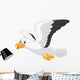 Cartoon Smiling Seagull White Wall Decal