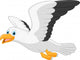 Cartoon Smiling Seagull White Wall Decal