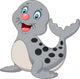 Cute Baby Seal Cartoon Wall Decal