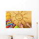 Summer Beach Smiling Sun Wall Decal