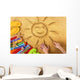 Summer Beach Smiling Sun Wall Decal